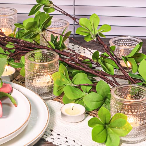 HOXHA 6 Pack Clear Glass Votive Candle Holders - Durable & Versatile