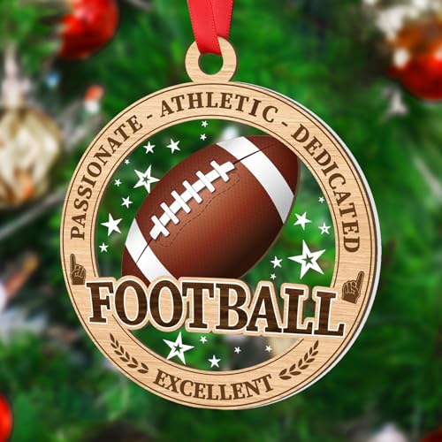 Soccer Christmas Ornament for Tree - 2 Layer Wood & Acrylic Decor for Fans, Kids Gift, Sport Xmas 2025