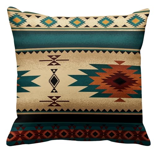 Emvency Western Tribal Turquoise Throw Pillow Cover, 16 x 16 Inch