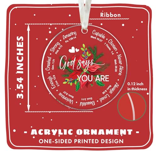 Christian Christmas Ornament - Inspirational Jesus Acrylic Decor