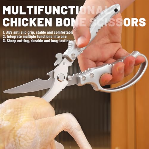 Heavy Duty Poultry Shears - Ergonomic Kitchen Shears with Safety Lock
