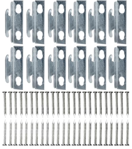 12-Piece Heavy-Duty Curtain Rod Bracket Set with Screws - Iron Wall Mount