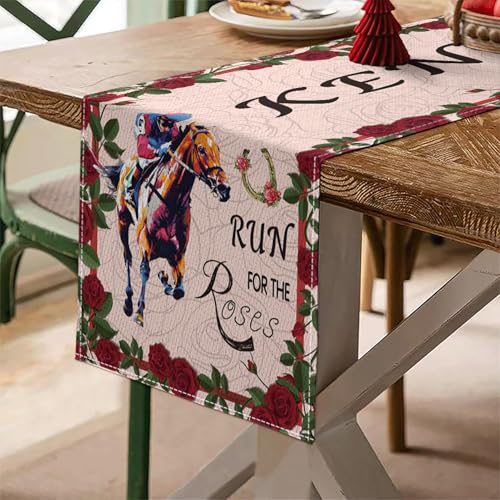 Kentucky Derby Table Runner 13x72 Inches Horse Racing Party Decor
