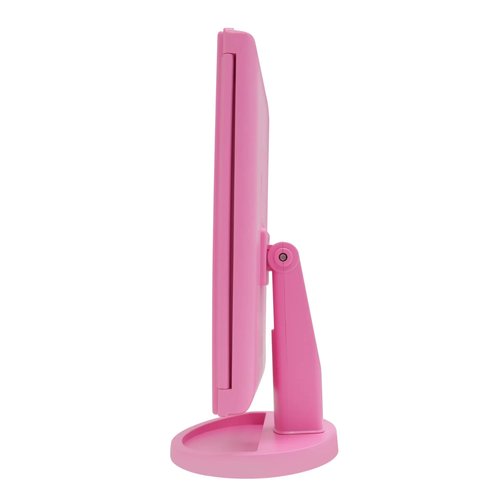 Impressions Vanity Hello Kitty Pink A Dot Trifold LED Makeup Mirror with Artwork, Vanity Mirror with Strip LED Tri Tone Light, Dual Magnification Touch Sensor, and Adjustable Tilt, Catchall Storage