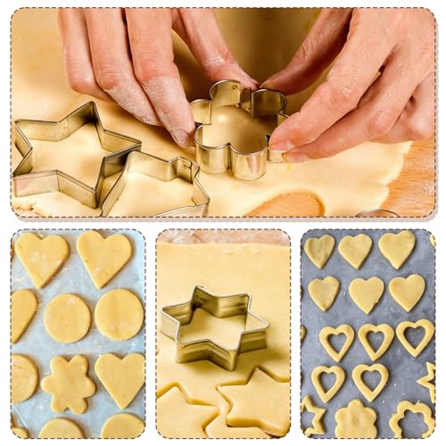 30Pcs Mini Geometric Cookie Cutter Set - Stainless Steel Baking Tools
