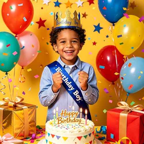 3-Pack Birthday Boy Crown Hats for Kids' Parties | Eiodoni