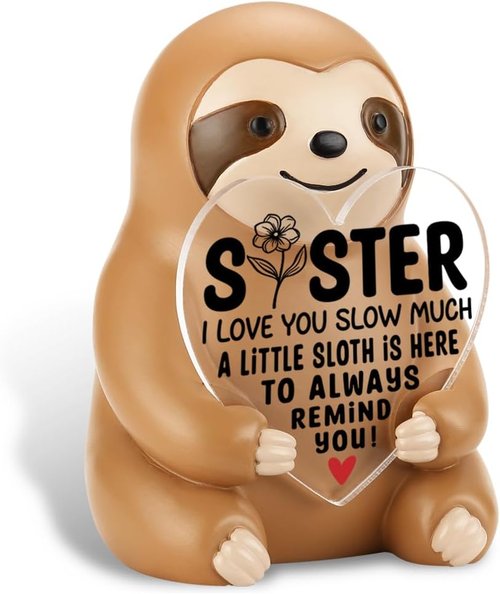 FOKCBOCM Sloth Figurine - Inspirational Gift for Sister, Friend, or Coworker | Encouragement Decor