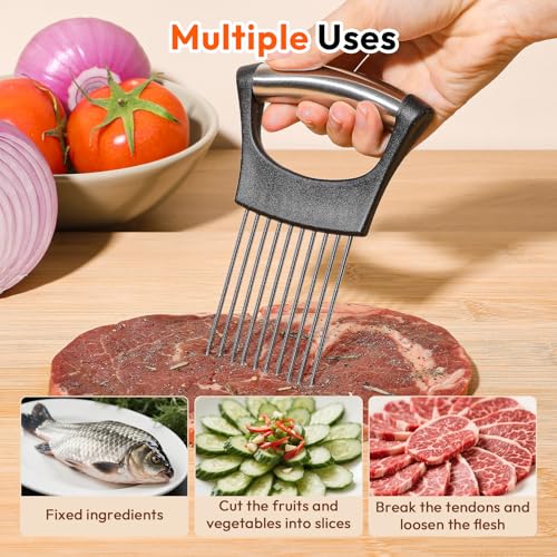 WARSPOT Stainless Steel Onion Slicer Holder with Protective Case