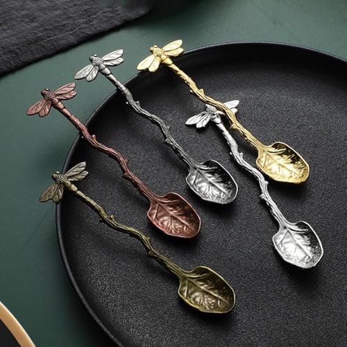Retro Dragonfly Stainless Steel Coffee Spoon - Creative Dessert Teaspoon