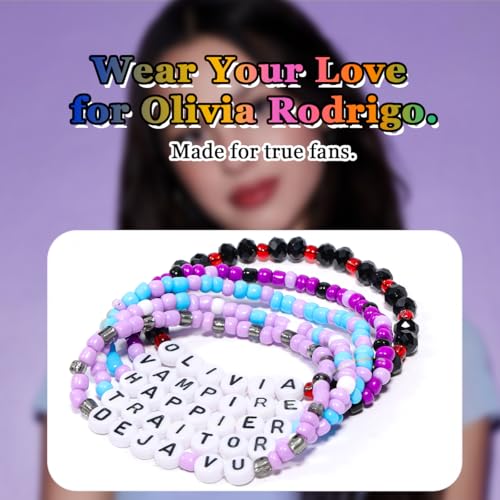 Olivia Rodrigo Inspired Beaded Friendship Bracelet Set - Fan Merch Gift