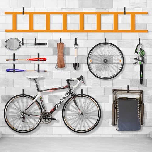 Heavy Duty Wall Mount Utility Hooks - Steel Garage Tool Organizer (2 Pack)