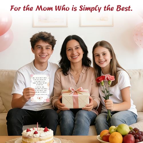 Elegant Watercolor Mother's Day Card for Mom - 5.5x8 inches