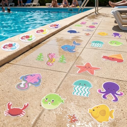 30 PCS Mermaid Non-Slip Bathtub Stickers for Safety