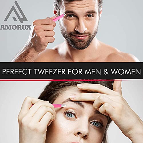 Professional Stainless Steel Eyebrow Tweezers for Facial Hair Removal