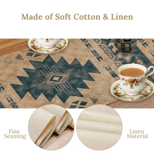 Aztec Geometric Table Runner 13x36 Inch Ethnic Boho Farmhouse Decor - Variation W13xL36