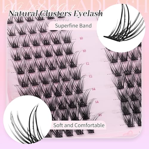 FADLASH Wispy Lash Clusters D Curl 8-16mm DIY Individual Eyelash Extensions