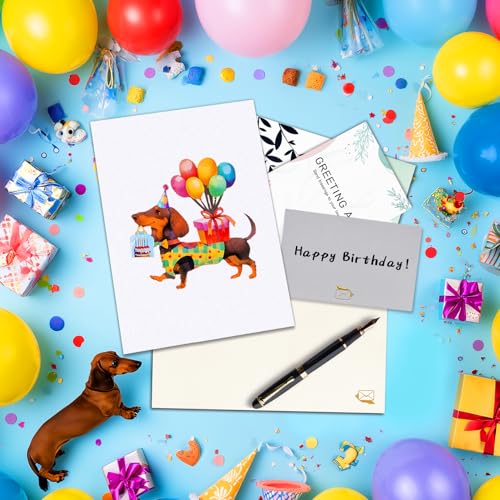Dachshund Birthday Card Pop Up | Funny Sausage Dog Card for Dog Lovers