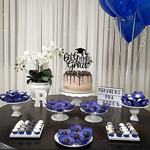 6th Grade Graduation Cake Topper - Class of 2026 Glitter Design
