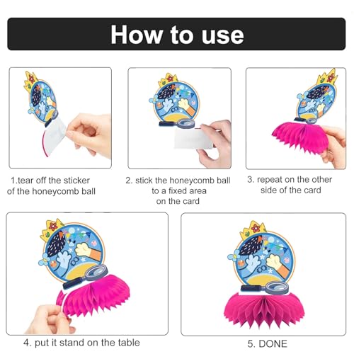 8pcs Blue Dog Honeycomb Decorations for Birthday Parties