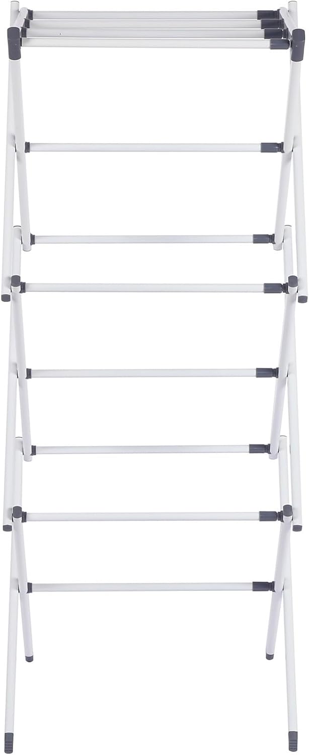 Maomo Metal Drying Rack - Tool-Free Installation, Space-Saving Telescoping Design, 16.93-29.92 Inches Wide, White