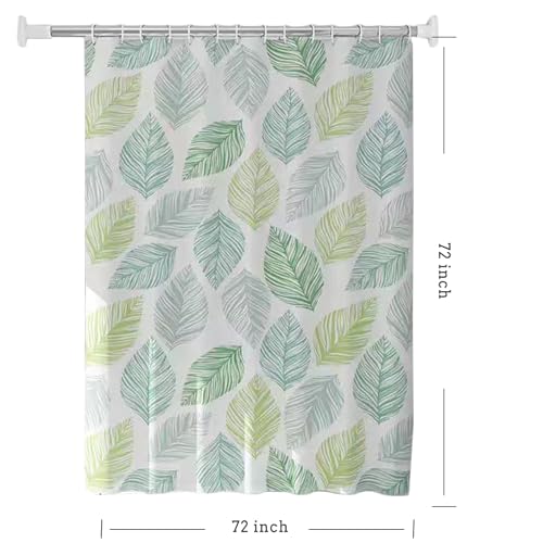 TIKABC Banana Leaves Shower Curtain Liner, Waterproof PEVA, 72x72 Inch