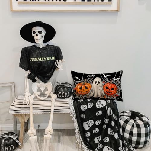 Halloween Pillow Covers 12x20 - Ghosts & Jack O Lantern Design