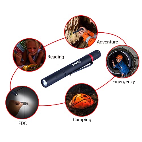 2 Pack LED Pen Flashlight, 3 Mode Pen Lights, Ultra Bright Mini Penlight, Pen Light Flashlights Pocket Clip, IP67 Small Waterproof Penlights for Outdoor Inspection Work, Emergency