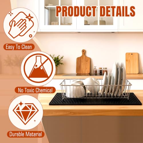 Non-Slip PVC Bar Mat - 12" x 6" Coffee Station & Cocktail Runner (2 Pack)