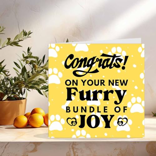 Congratulations Pet Card for New Puppy or Kitten - 145mm
