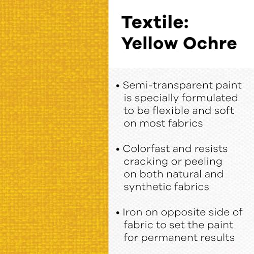 Jacquard Yellow Ochre Fabric Paint - 8 Oz, Permanent & Colorfast