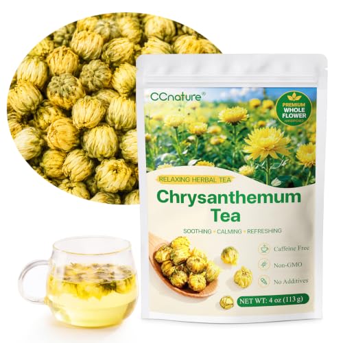 Natural Dried Chrysanthemum Flowers for Tea - 4 oz Loose Leaf Herbal Drink