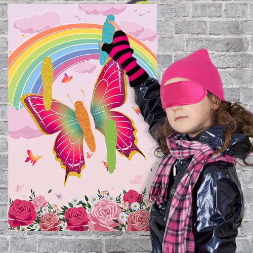 Pin The Tail on The Butterfly Game - 36 Tails & Large Poster