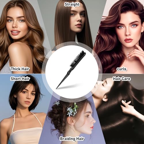 Skrfren Teasing Hair Brush with Nylon Bristles for Backcombing and Styling