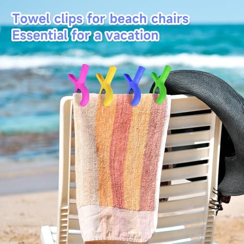 Heavy-Duty Beach Towel Clips - 8-Piece Set for Chairs & Lounges