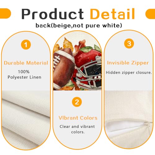 RABUSOFA 12x20 Pumpkin Football Cap Pillow Cover - Autumn Decor