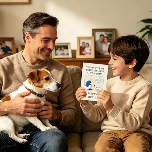 Funny Father's Day Card from Dog - Poo Bag Joke with Envelope