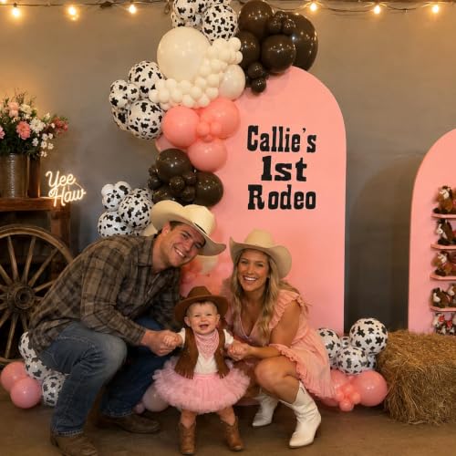 Froova 12-Inch Cowgirl Balloons Set - Cow Print & Pink Western Party Decor