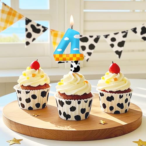 Number 0 Birthday Candle, Blue and White Cake Topper for Party Decorations