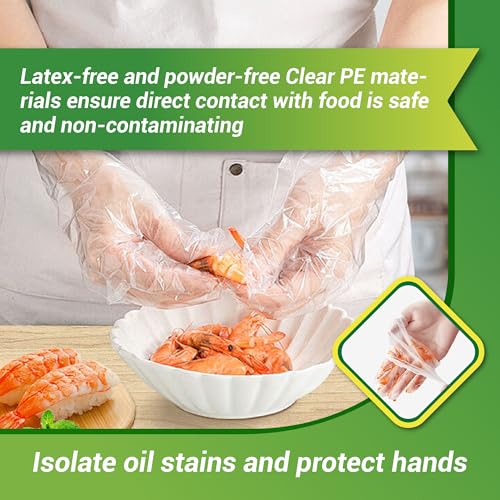 GENERALCARE Disposable Plastic Food Handling Gloves 100pcs One Size