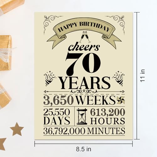 70th Birthday Card - Vintage 1955 Design for Family & Friends