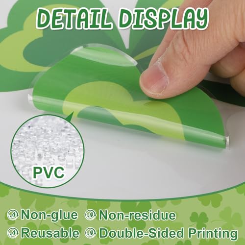 St. Patrick's Day Shamrock Window Clings - 9 Sheets of Reusable Decor