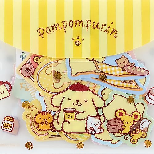 Sanrio Pom Pom Purin Sticker Set with Collectible Card Case