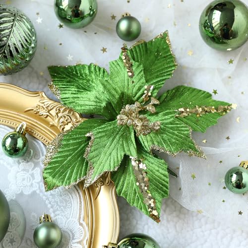 48-Pack Green Shatterproof Christmas Ornaments Set with Glitter and Holiday Decorations
