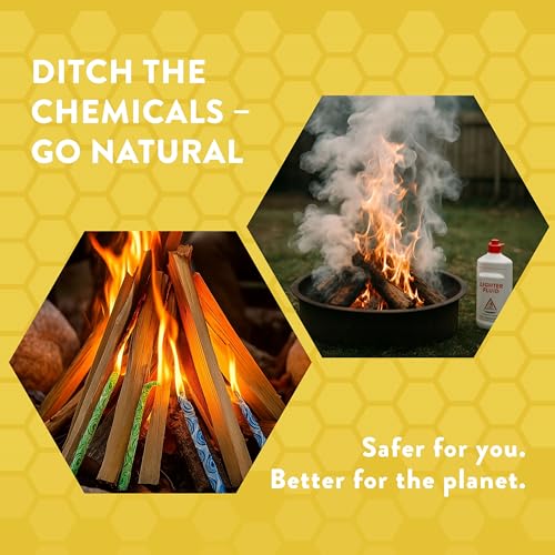 FireSTARTERZ 100% Beeswax Fire Starters - Natural & Waterproof (10 Pack)