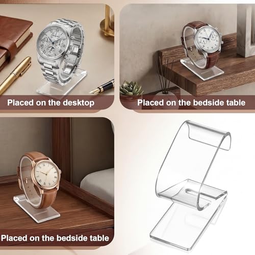 3-Piece Acrylic Watch Display Stand Set - Modern Organizer for Watches & Bracelets