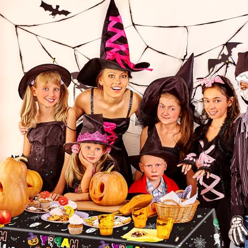 Disposable Halloween Tablecloth Black Plastic Rectangle Table Cover