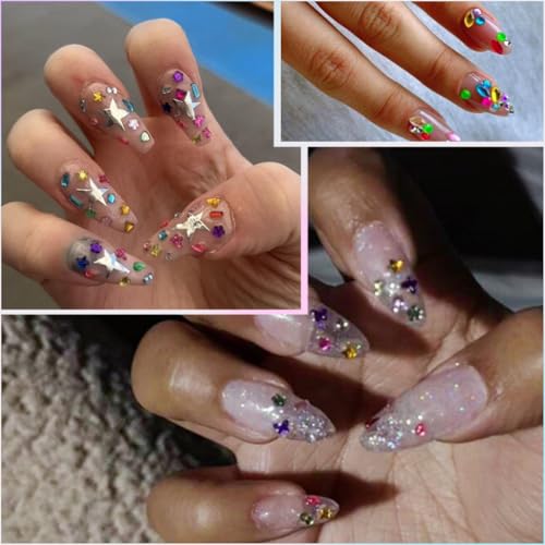 OPMADM 15000Pcs Colorful Nail Rhinestones and 3D Art Charms Kit