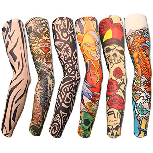 Akstore Temporary Tattoo Sleeves Set - 6 Pcs Fake Arm Sleeves