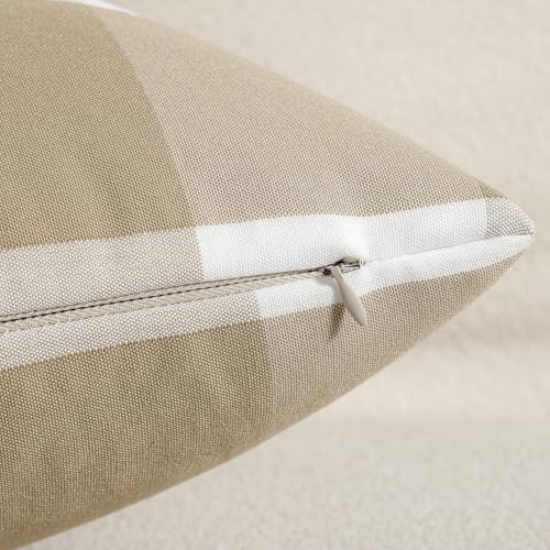 Buffalo Check Lumbar Pillow Cover 12x20 Inch Coffee Farmhouse Cushion Case