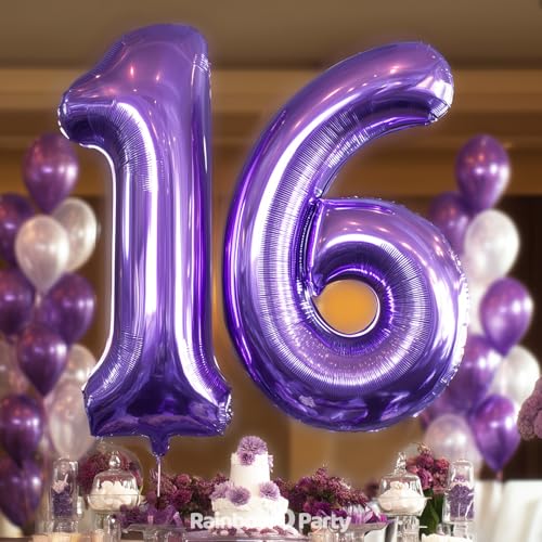 Purple 40-Inch Foil Number 1 Balloon for 1st Birthday Party